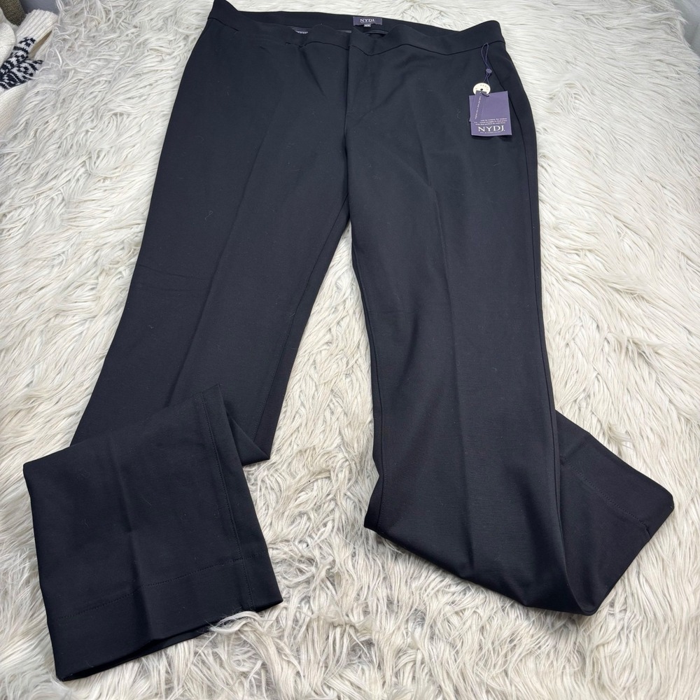 NWT NYDJ Women's 16W Black Ponte Knit Slim Leg Trouser Career Office Work